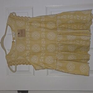 Mustard and flower print blouse